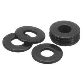 uxcell 75Pcs M6 304 Stainless Steel Flat Washers, ID 6mm, OD 16mm, Thickness 1.5mm Round Metal Washers for Screws Bolts, Outdoor Construction, Black