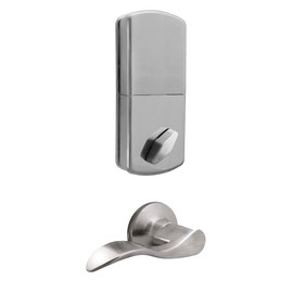 MiLocks DFL-02SN Electronic Touchpad Entry Keyless Deadbolt and Passage Lever Combo, Satin Nickel,7 x 4.5 x 10 inches