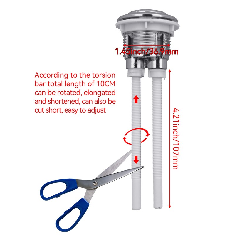 Dual Flush Toilet Kit Plastic Adjustable Top Push Button Toilet
