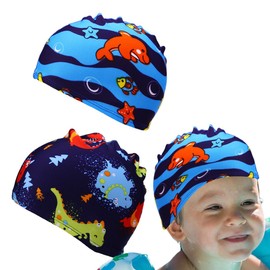 CULEO Swimming Caps,2pcs kids swimming cap,swim hat kids,swim cap kids,kids swim caps,fabric swimming cap kids,Swimming caps are suitable for boys and girls aged 2-8