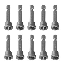 Drywall Screwdriver Bits, 10Pcs Magnetic Cross Screwdriver Bits Set, PH2 Hex Shank Cross Bit Gypsum Board Positioner for Drywall Plasterboard Locating
