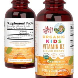Vitamina D3 Para Niños 15ml Liquida Orgánica Mary Ruths Naranja