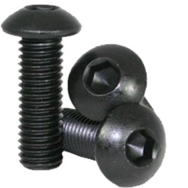 1/4"-20 x 5/8" Button Head Socket Cap Screws, Black Oxide Finish, Coarse Threads, Fully Threaded, 25 Pack