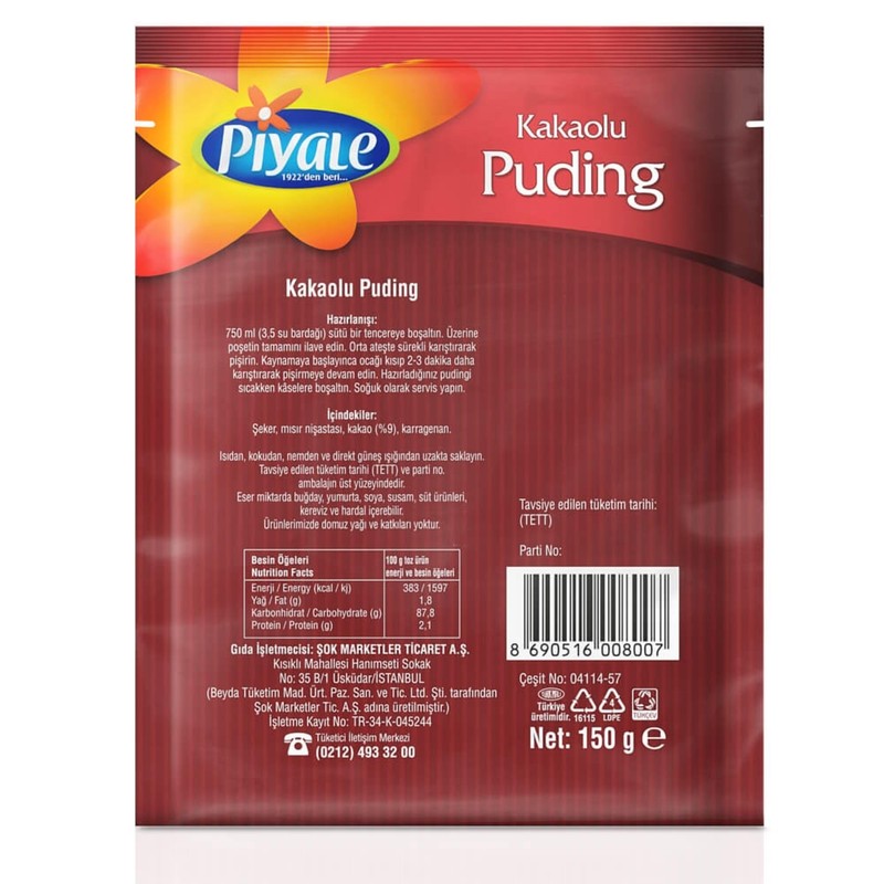 VHD Piyale Cocoa Pudding Instant Pudding - Kakaolu Puding, Dessert