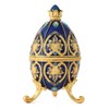 QIFU Hand Painted Blue Easter Egg Decorative Enamel Trinket Box