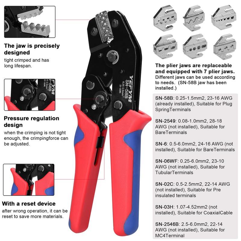 Terminals Crimping Tool Set Pressed Plier Electrician Tools Electrical Terminals