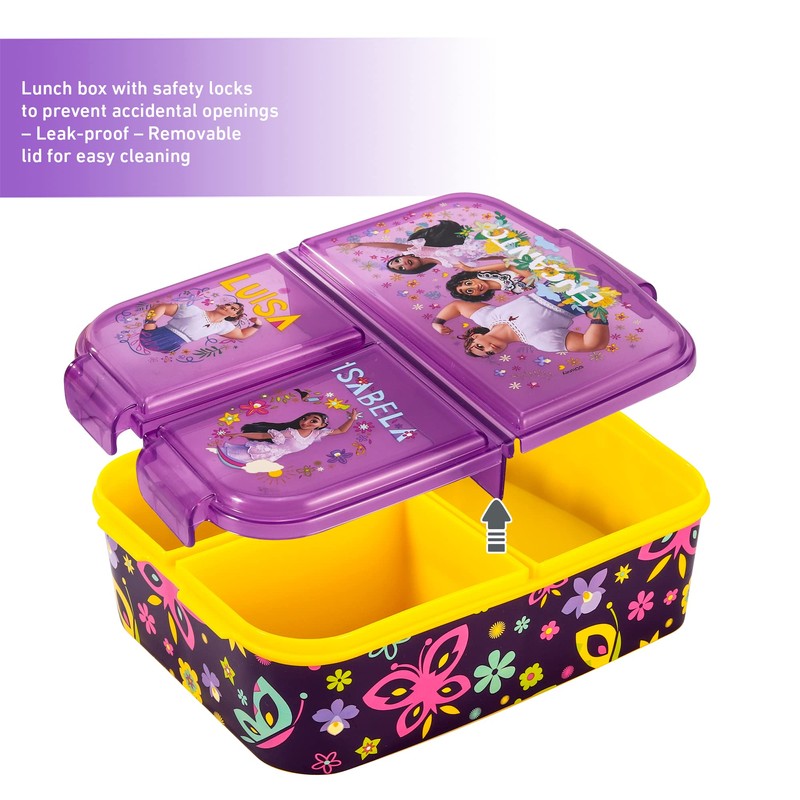 Zawadi Global Encanto Kids Childrens Multi Compartment Rectangular School Travel
