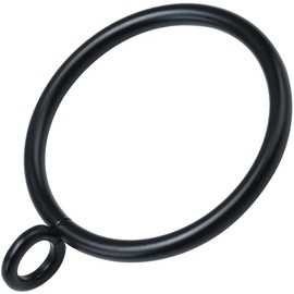 AMZSEVEN 44 Pack Curtain Rings with Eyelets, Metal Drapery Ring for Pinch Pleat Curtains, Drape Ring 1.5 Inch I D, Fits Up to 1.2 in Rod (Black)