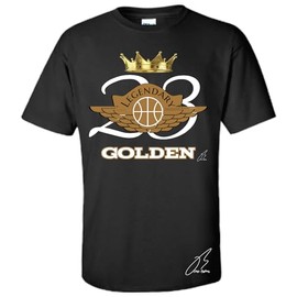 Shirt To Match Retro 1 Metallic Gold, 23 Wing Unisex Sneaker Graphic Tee,Best Gift,Birthday (Black, XL)