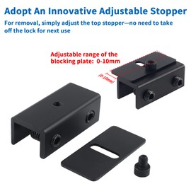 Upgraded Adjustable Window Security Locks for Sliding Windows, Child Proof Window Stoppers for Up and Down/Horizontal Windows, Fit for Track Widths Less Than 2cm(4 Sets Black)