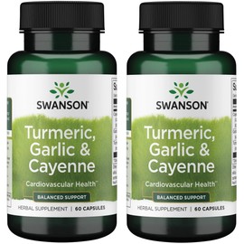 Swanson Full Spectrum Turmeric Garlic & Cayenne 60 Capsules (2 Pack)