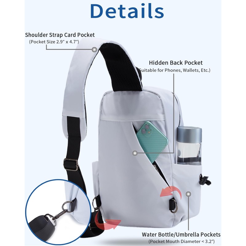 Seoky Rop Men Women Sling Bag Backpack Lightweight Water Resistant