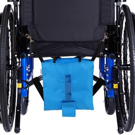 JISUNZON Urine Drainage Bag Holder - Privacy Covers for Wheelchairs, Geri Chairs, Bed Rails, Scooters - Conceals Catheter Line, Nephrostomy Pouches - Clear Window (Blue, Large LX-2000)