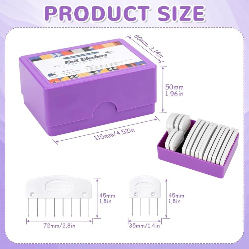 Pixaro Comb Needles Knitting Blockers Set - 20 Pieces Blocking