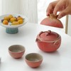 Pomegranate Shape Travel Teapot, Portable Ceramic Tea Set, 1 Pot