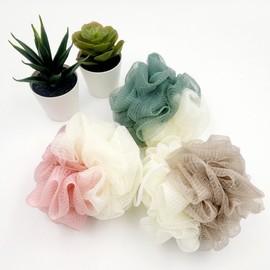 Two-tone type mini soft hypoallergenic small shower ball soap green 9ea