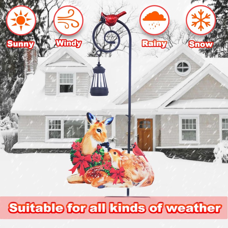 Guangxie Deer Garden Metal Stake with Solar Light, Outdoor Solar