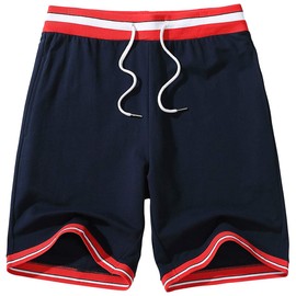 Amy Coulee Pantalones cortos de ajuste clásico para hombre con cintura elástica, Marino, XX-Large