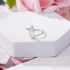 Haoze Initial Letter Ring for Women Rose Silver Stackable Alphabet