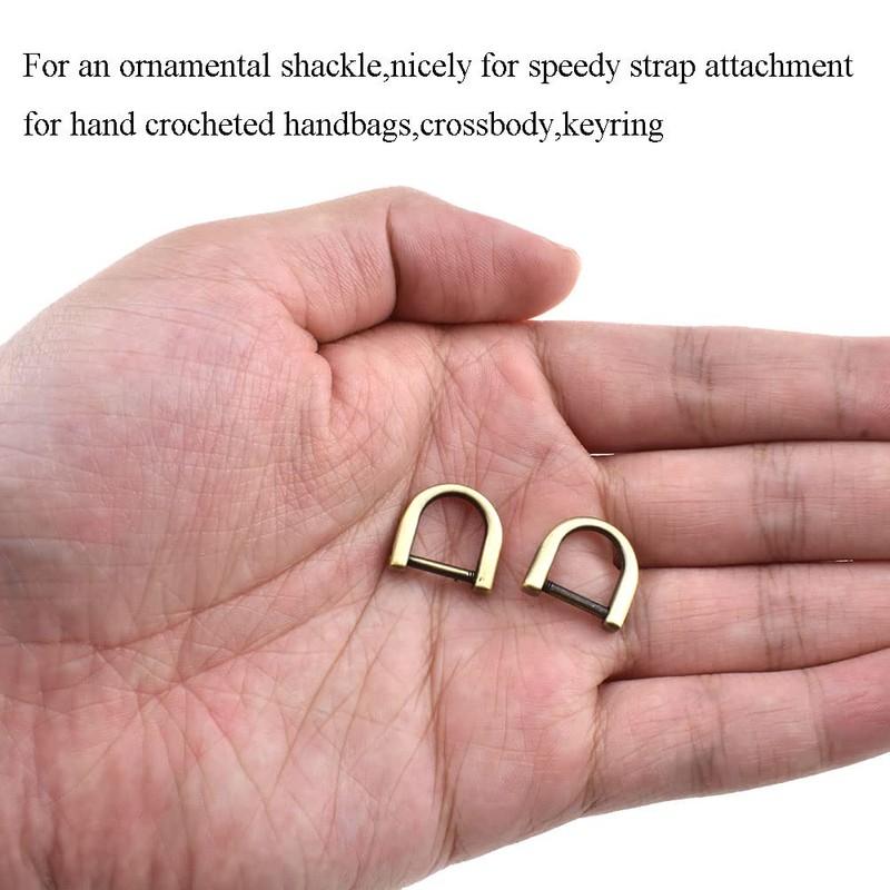 Hahiyo D-Rings with Screw Shackle Horseshoe U Shape Key Ring
