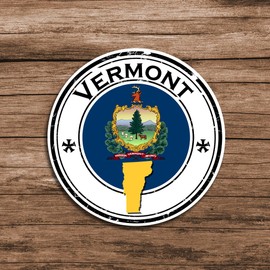 2 Pcs Vermont Sticker USA States Stickers | Weatherproof Vinyl Decals | Waterproof Stickers for Water Bottle, Laptop, Passport, Notebook, Scrapbook, and More | 3 Inch