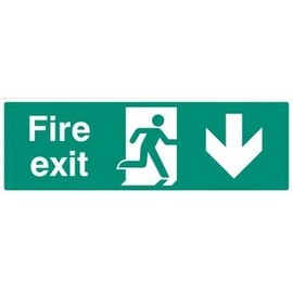 Sign, Fire Exit Down, SAV, Signs Personal Protection, Site Security, 1 Piece Pack - 22008L