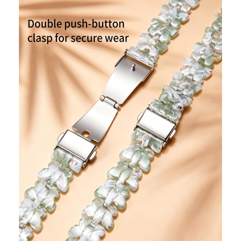 BINLUN Resin Watch Band Butterfly Design 12mm 14mm 16mm 17mm