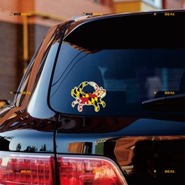 3 Pack Reflective, 3 Inches, 4 Inches, 5 Inches - Maryland State Flag Crab Vinyl Decal Sticker - for Car Boat Laptop 05081