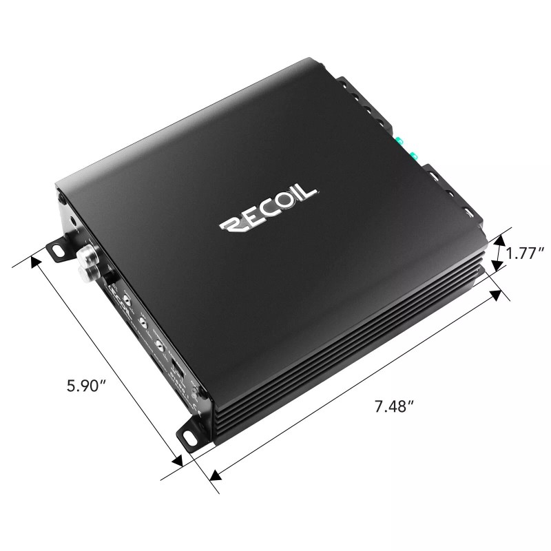 Recoil DI600.1 Class-D Car Audio Mono-block Subwoofer Amplifier, 1200 Watts