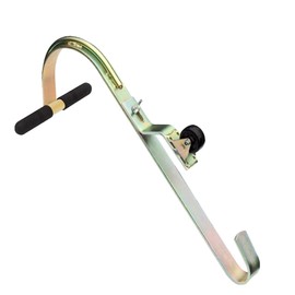 Tie Down 1 Single Zinc Plated Steel Ladder Roof Hook with Wheel | Replacement or Add-On (Buy 2 for Full Setup) | Rubber Grip T-Bar for Damage Prevention | Fast and Easy Setup to Access Steep Roofs