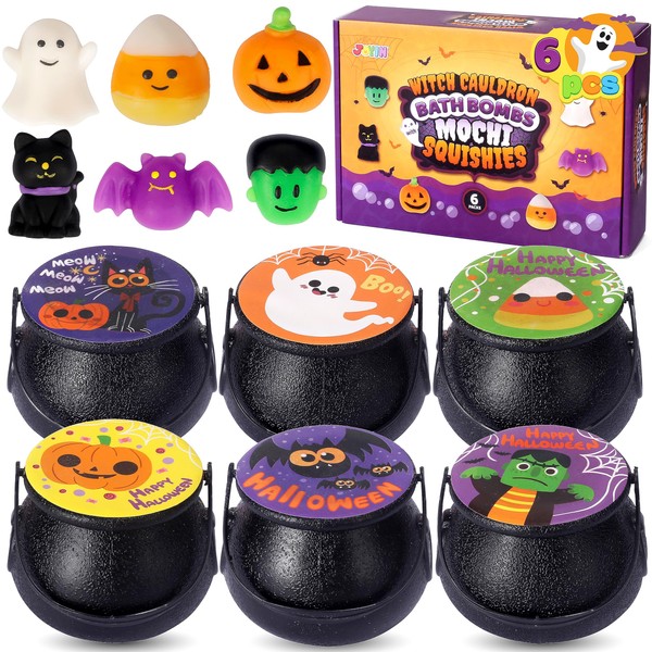JOYIN Halloween Witch Cauldron Themed Bath Bomb with Mochi Squishy