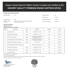 Organic Spree Kashmiri Saffron Kesar 1gm (0.035oz) Threads Pure and Natural l From the finest farmlands of Pampore, J&K l Certified Grade A+ Mongra Saffron (2)