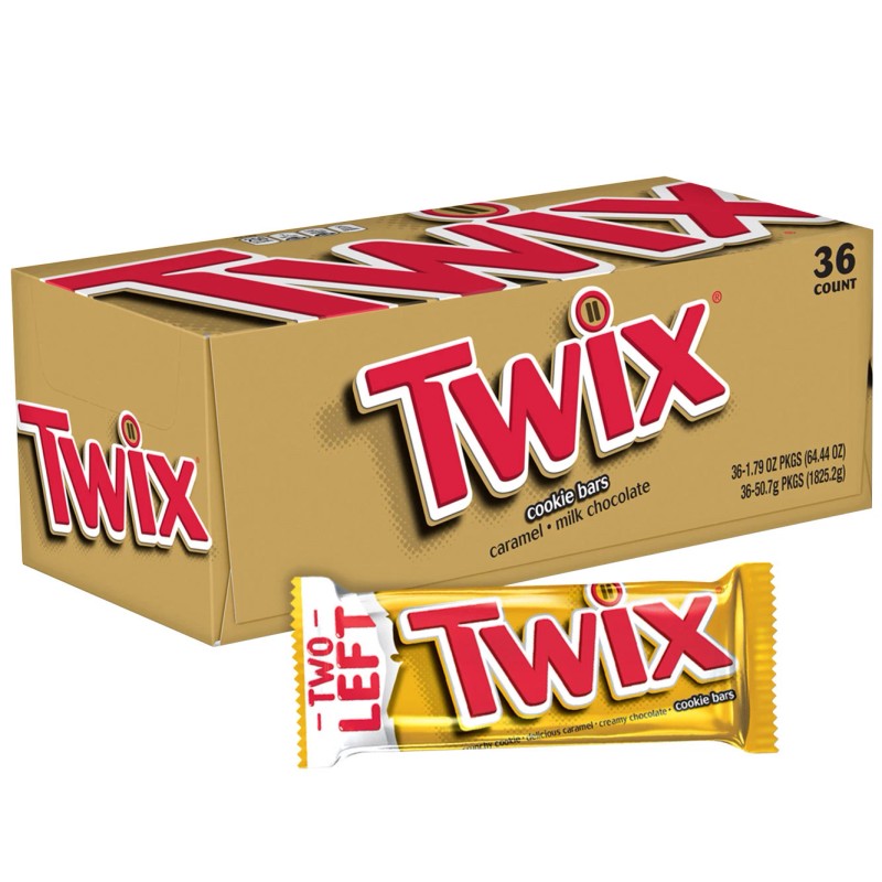Twix Caramel Cookie Chocolate Candy Bar, Full Size, 1.79 Oz,