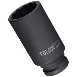TA-VIGOR 12-Point Deep Impact Socket, 1/2-Inch Drive 28mm Metric Spindle Axle Nut Socket Driver Wrench, Durable CR-MO Steel 78mm Length Nut Impact Socket for Auto Repair Easy Removal