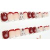 Happy Reindeer French Manicure Glossy Extra Short Squoval Press On