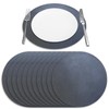 Homewear Morgan Faux Leather Set of 12 Placemats, 15" Round,