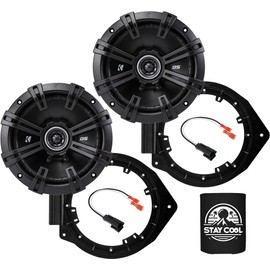 KICKER Speakers 6.5 inch for GMC Sierra 2500 HD/3500 HD 2007-2014 Upgrade Kit - Pair of DS Series with Adapters and Harness, Coaxial 6 1/2 Car Audio Front Door Speaker for New Body DSC650, 43DSC6504