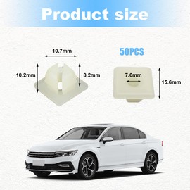 Kewucn 50 PCS License Plate Nylon Screw Inserts, Front and Back License Plate Nut Bracket Clip Fasteners, Nylon Screw Inserts for Securing License Plates, Universal Car Accessories
