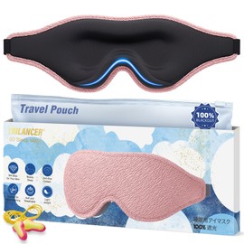 Trilancer Innovative Sleep Mask for Men and Women, 99.99% Light, 3D Blocking, Ergonomic Eye Mask for Side Sleepers, Naps, Meditation, Travel & Bedroom, with Ear Plugs (Pink)
