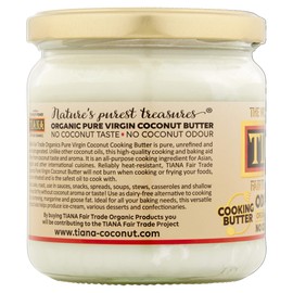TIANA Fairtrade Organic Virgin Coconut Oil, Odourless Cooking Butter 350ml (Pack of 1)