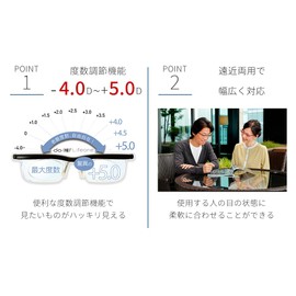 [PRESBY] 自由に度数が変えられる老眼鏡 ドゥーライフワンプレミアム 遠近両用 メガネ拭き ケース チェーン付 ブルーライトカット UVカット 度数調整 度数調節 眼鏡 メガネ おしゃれ メンズ レディース ワイン クリア ブラック