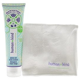 Human+Kind Limpiador facial Wash-Off - Fórmula todo en uno probada por dermatólogos - Limpia, desmaquilla y exfolia - Cuidado de la piel natural - Sin crueldad - Sin parabenos - 100 ml.