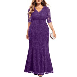 Plus Size Purple Dress Mother of Bride Formal Wedding Guest Evening Gown Prom Long Lace Bridesmaid Dresses Women 2025