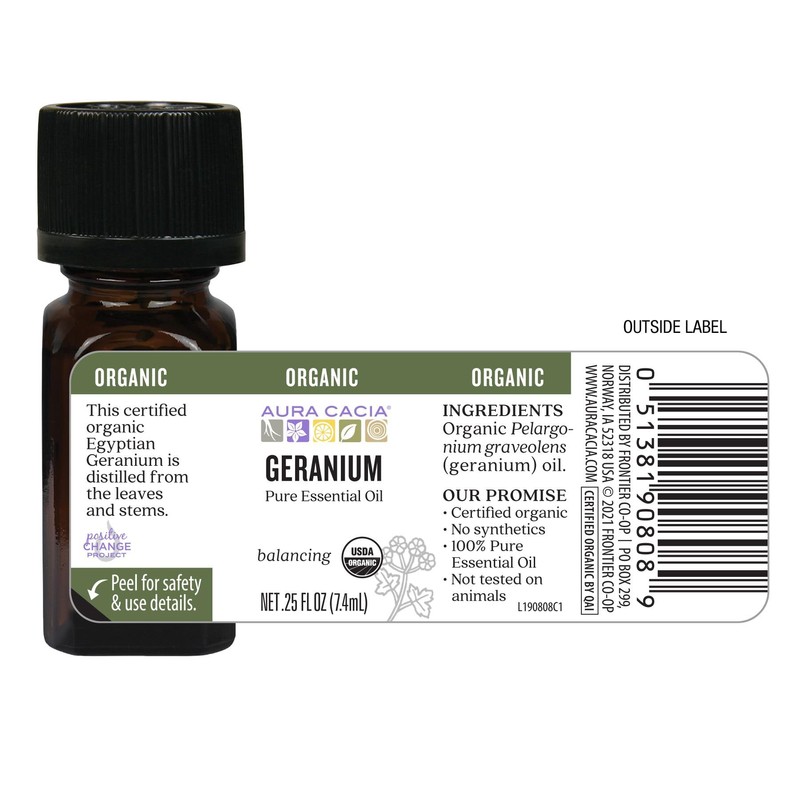 Aura Cacia 100% Pure Geranium Essential Oil | Certified Organic,