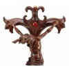 Faux Mahogany Wood Finish Large Jesus Christ Crucifix With Stand