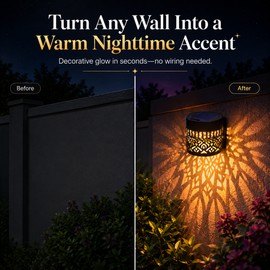 Solar Wall Light for Outdoor Décor – 7-Color Mandala Projection for Garden, Patio & Fence Lighting