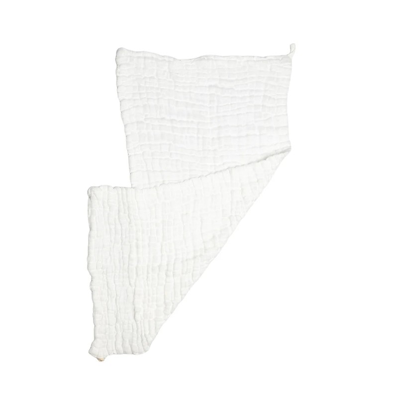 Fibre For Good Cotton Muslin Burp Cloth 2pk, White