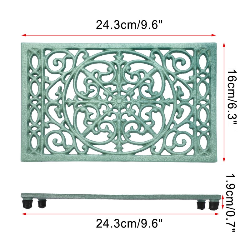 Sumnacon 9.6 x 6.3 Inch Cast Iron Trivet, 2 Pack