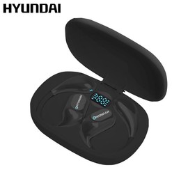 HYUNDAI C01 Wireless Earbuds Bluetooth 5.4 Headphone Comfort Design Noninductive Wearing Support Playing Music&Phone Calls - Color: Black