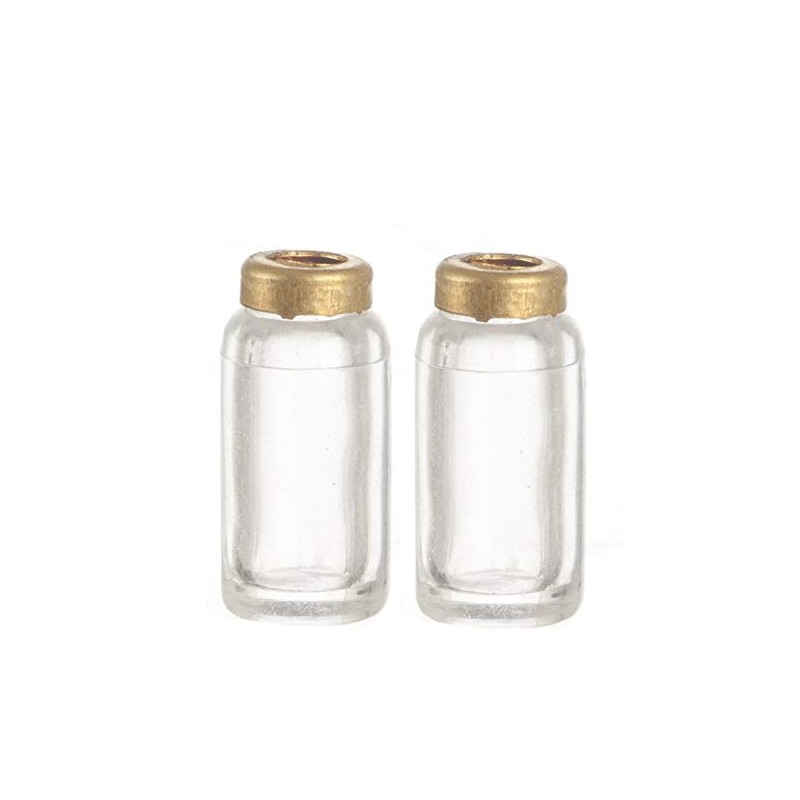 Melody Jane Dollhouse 2 Empty Mason Canning Preserving Jars with